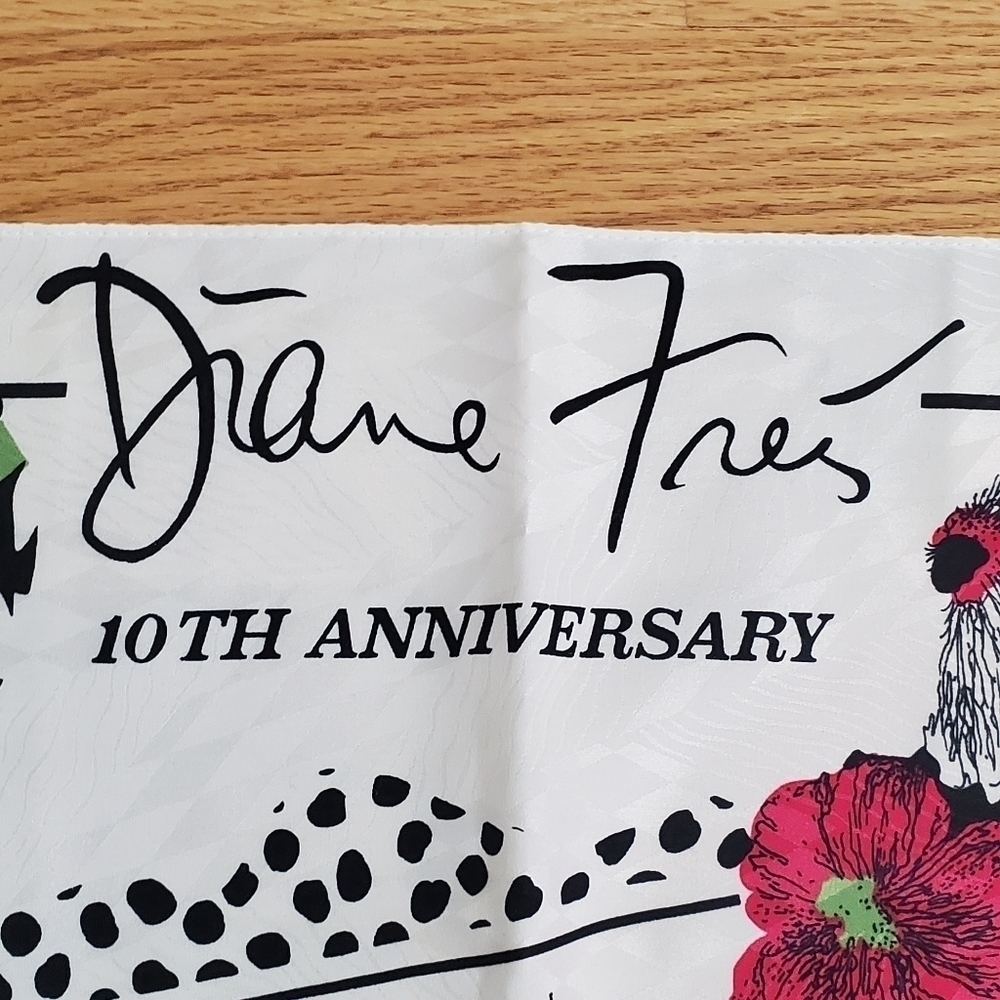 Diane Freis Vintage 1988 10th Anniversary Scarf - Picture 3 of 8